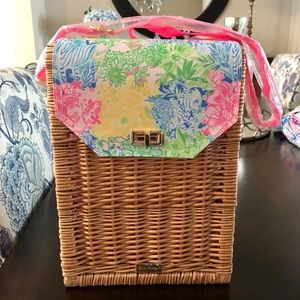 Lilly Pulitzer Wicker Wine Basket